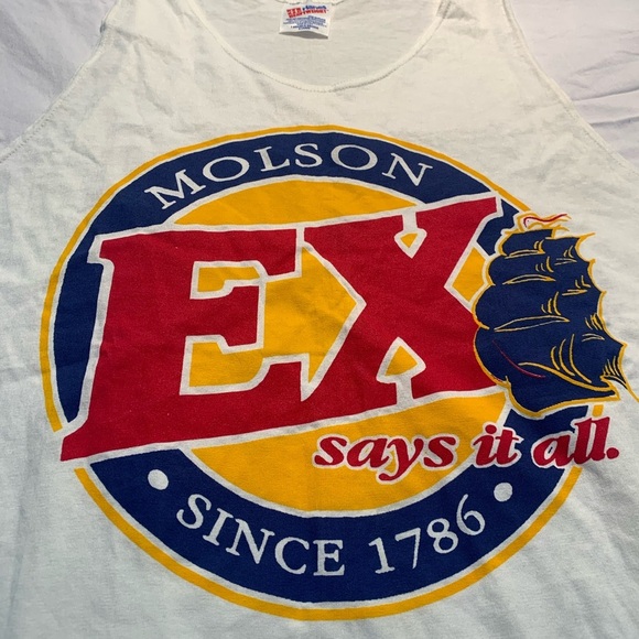 Vintage Molson Ex Beer Tank Top – Hanes Heavyweight – XL – Made in USA - Picture 5 of 6